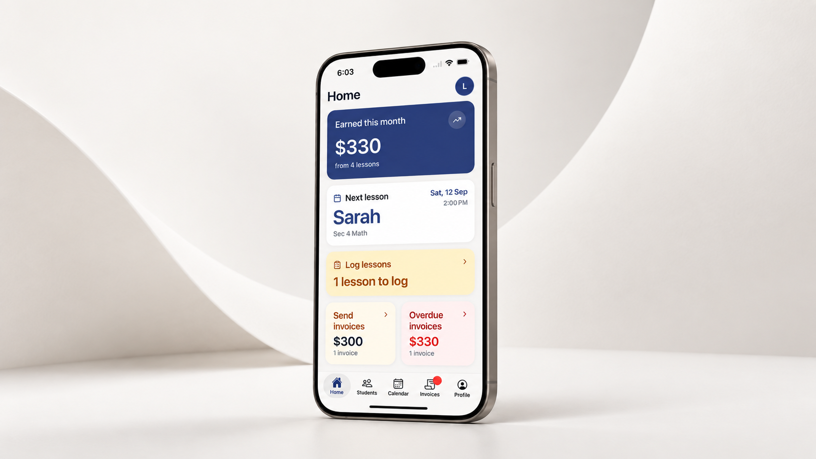 Mockup of the Brightmark app